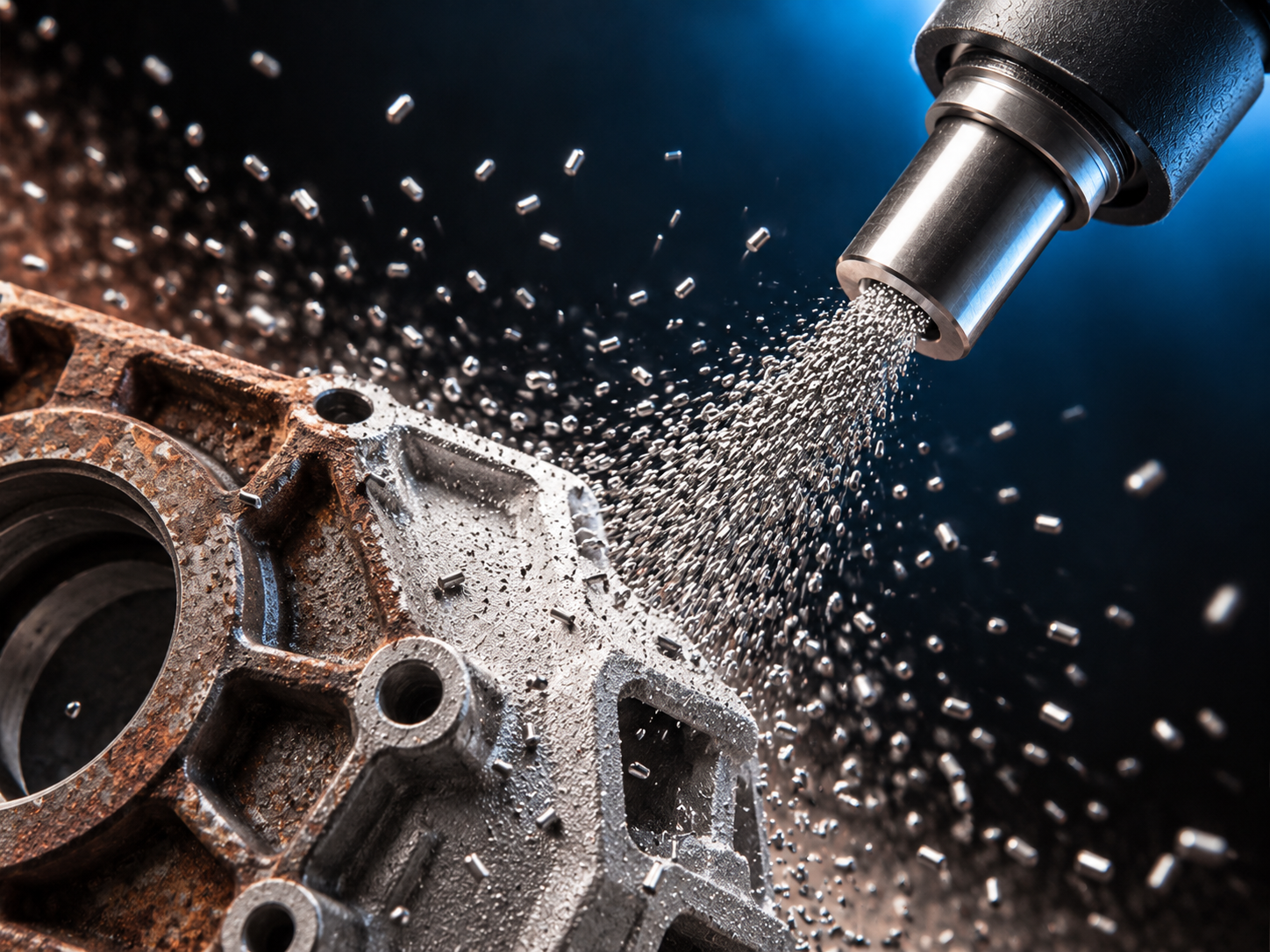 surface cleaning by cut wire shots